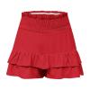 Lightening Deals,Shorts for Women, Bermuda Shorts for Women 2221 Summer High Waisted Ruffle Shorts Floral Pleated Hem Casual Pants,Deals of Today Clearance,XL,Rd3 view 4