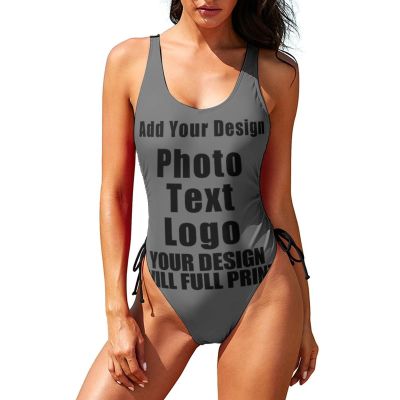 VYNTHORIN Customize Women's Adjustable Bathing Suits with Your Design Personalized Tummy Control Sporty Swimsuit Style11 Dimgray