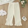 NineFit Basics Baby Pants Toddler Girl Flare Pants Ruffle Ribbed Baby Bell Bottoms Ribbed Solid Elastic Waist Boys (Beige, 6-12 Months) view 2