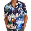 Retro Galaxy Bowling Hawaiian Shirt Colourful Bowling Ball Hawaiian Shirt Casual Short Sleeve Shirt Neon Button Down Shirt view 2