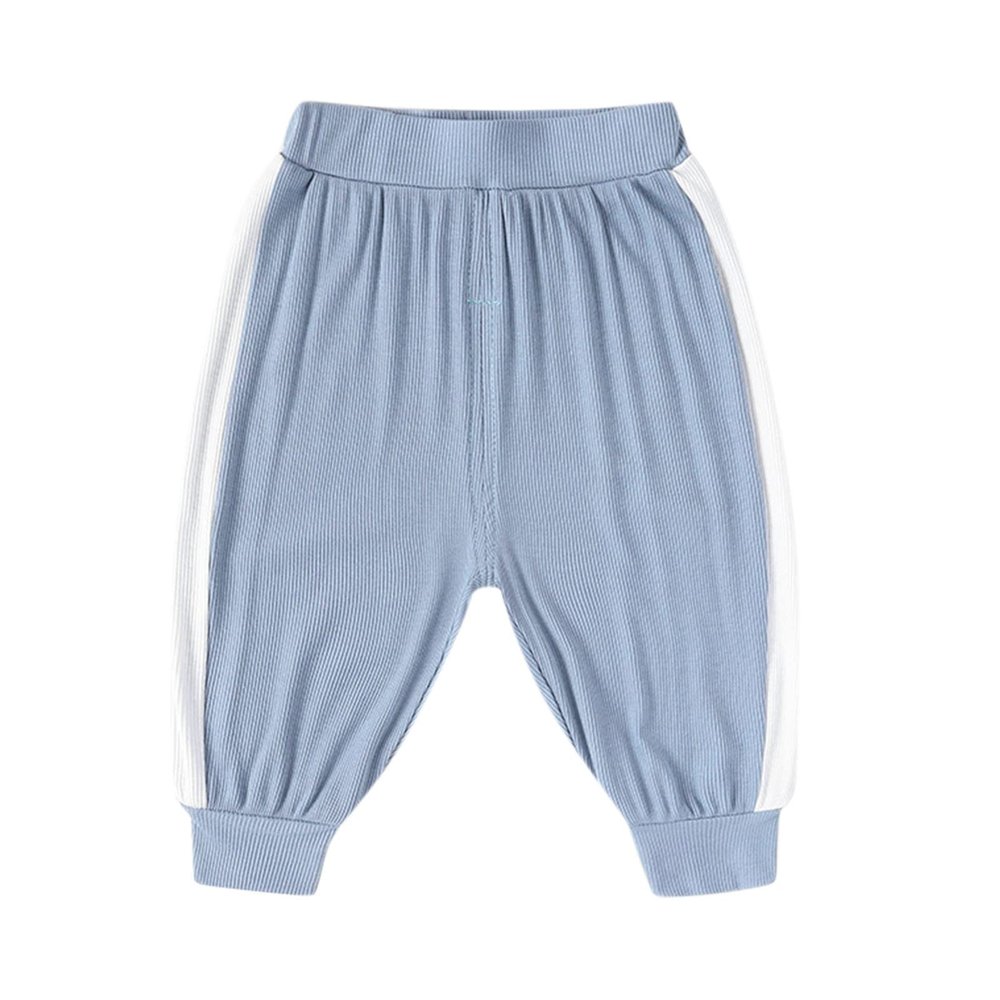 Baby Pants, Soft Knit Ribbed Pull-on Sweatpants, Stretch Joggers for Toddlers, Kids Elastic (Light Blue, 2-3 Years)