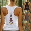 HGps8w Racerback Tank Tops for Women Back Butterfly Printed Loose Fit Sleeveless Summer Chic Yoga Workout Camisole Shirts view 2