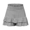 Delivery,Shorts for Women, Bermuda Shorts for Women 2041 Summer High Waisted Ruffle Shorts Floral Pleated Hem Casual Pants,Recent,Medium,Grey view 3