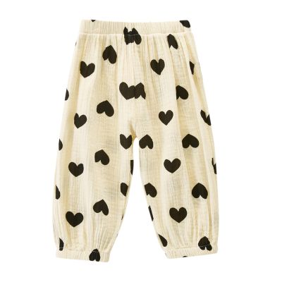 Children Toddler Kid Baby Boys Girls Cute Cartoon Print Polka Dot Sport Pants Trousers Cotton Baggy (Black, 2-3 Years)