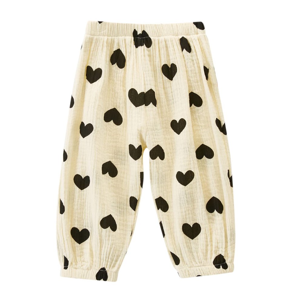 Children Toddler Kid Baby Boys Girls Cute Cartoon Print Polka Dot Sport Pants Trousers Cotton Baggy (Black, 2-3 Years)