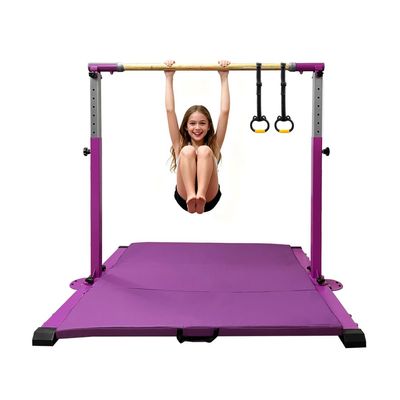 JC-ATHLETICS Gymnastic Kip Bar,Kids Girls Junior Ages 3-15,3' to 5' Adjustable Height,Home Gym Equipment,Home Training,1-4 Levels,261lbs Weight Capacity