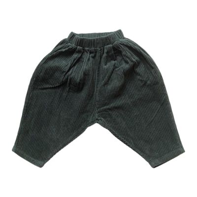NineFit Basics Toddler Boy Girl Corduroy with Elastic Solid Color Casual Pants 3 Month Baby Boy 12mo Boy Black (AG, 12-18 Months)