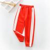 NineFit Basics Toddler Child Kids Baby Boys Girls Patchwork Cotton Fashion Sport Pants Trousers Outfits Athletic Pants (Red, 4-5 Years) view 3