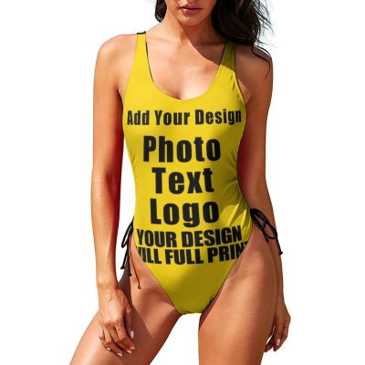 Custom Womens Bathing Suit Personalized Tummy Control Swimsuit Adjustable Swimwear Cover Style15 Gold