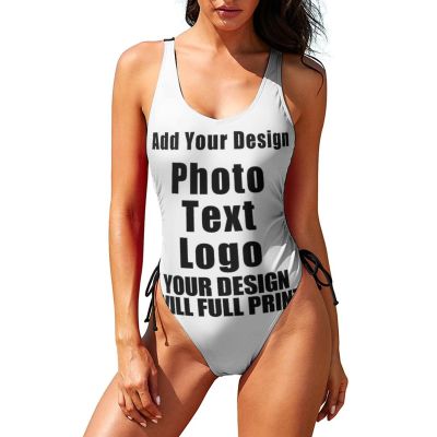 Bathing Suits Customize with Your Unique Design Womens Tummy Control Bathing Suits Personalized Swimsuit Adjustable Style33 White