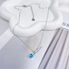 NewZenro Dainty Safety Pin With Colorful Heart Charm Silver Plated Choker Necklace for Women Cubic Zirconia Love Paper Clip Pendant Necklaces Adjustbale Chain Fashion Y2K Jewlery (Blue CZ) view 4