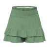 Placed by Me,Shorts for Women, Bermuda Shorts for Women 2131 Summer High Waisted Ruffle Shorts Floral Pleated Hem Casual Pants, Placed Recently by Me,XXL,Gn3 view 4