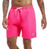 Vousetesunique Swim Trunks Mens 7 inch Quick Dry Swim Shorts with Mesh Liner for Men's Beach Shorts Rose Red view 1