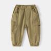 NineFit Basics Boys' and Toddler Pull On Cargo Pants Baby Boys Loose Long Pant with Pockets Lightweight Joggers (Coffee, 3-4 Years) view 2
