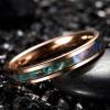 4 mm Width Rose Gold Inlaid Abalone Shell Tungsten Carbide Ring Classic Men's Rings Jewelry Party Wedding Band Male Rings 9 view 2