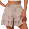 My Subscriptions,Shorts for Women, Bermuda Shorts for Women 2204 Summer High Waisted Ruffle Shorts Floral Pleated Hem Casual Pants, Membership,Medium,Q view 2