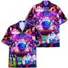 Neon Bowling Ball Hawaiian Shirts for Men Colourful Bowling Pins Button Down Shirt Mens Cool Hawaiian Shirts Short Sleeve view 4