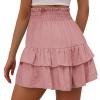 Orders,Shorts for Women, Bermuda Shorts for Women 2226 Summer High Waisted Ruffle Shorts Floral Pleated Hem Casual Pants,Orders Placed by Me,XL,Rose Gold view 3