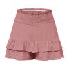 Orders,Shorts for Women, Bermuda Shorts for Women 2226 Summer High Waisted Ruffle Shorts Floral Pleated Hem Casual Pants,Orders Placed by Me,XL,Rose Gold view 4