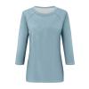 slqdgmryz 3/4 Length Sleeve Womens Tops Raglan Crew Neck T Shirts Casual Dressy Blouses Three Quarter Layering Tuinc Tops Summer Tops for Women 2025 Raglan Shirt Women, Light Blue, Small view 4