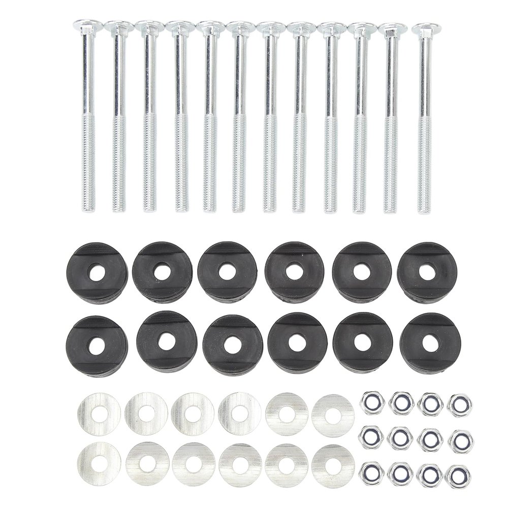 POENVFPO 12 Pack Trampoline Screws, Galvanized Steel Trampoline Replacement Screw Parts, Enhance Stability Long Trampoline Screws Bolts and Nuts Set