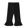 Baby Pants Toddler Girl Flare Pants Ruffle Ribbed Baby Bell Bottoms Ribbed Solid Elastic Waist Boys (Black, 0-6 Months) view 1