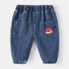 NineFit Basics Children Kids Toddler Infant Baby Boys Girls Cute Cartoon Animals Print Jeans Pants Trousers Boys (Dark Blue, 3-4 Years) view 2