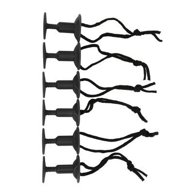 POENVFPO Surfboard Leash Leg Rope Plug with Detachable Slots, Nylon Plastic Surf Leash Plugs Suit for Water Sports Replacement Accessories (6 Pieces) (Black)
