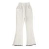 NineFit Basics Girl's Flare Pants High Waisted Elastic Waist Bell Bottom Casual Pants Toddler Girls Slim Flared (White, 10-12 Years) view 1
