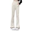 NineFit Basics Girl's Flare Pants High Waisted Elastic Waist Bell Bottom Casual Pants Toddler Girls Slim Flared (White, 10-12 Years) view 2