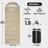 Backpacking Sleeping Bags for Adults, Unzip to Blanket, Waterproof, Lightweight, Camping, Portable Sleeping Bags Outdoor Travel Hiking(4lb-Tan) view 2