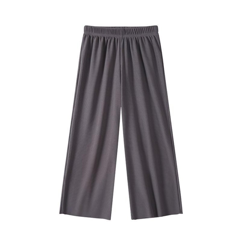 NineFit Basics Girls Summer Thin Solid Color Elastic Band Loose Casual Straight Pants 9m Baby Girl Clothes (Dark Gray, 5-6 Years)