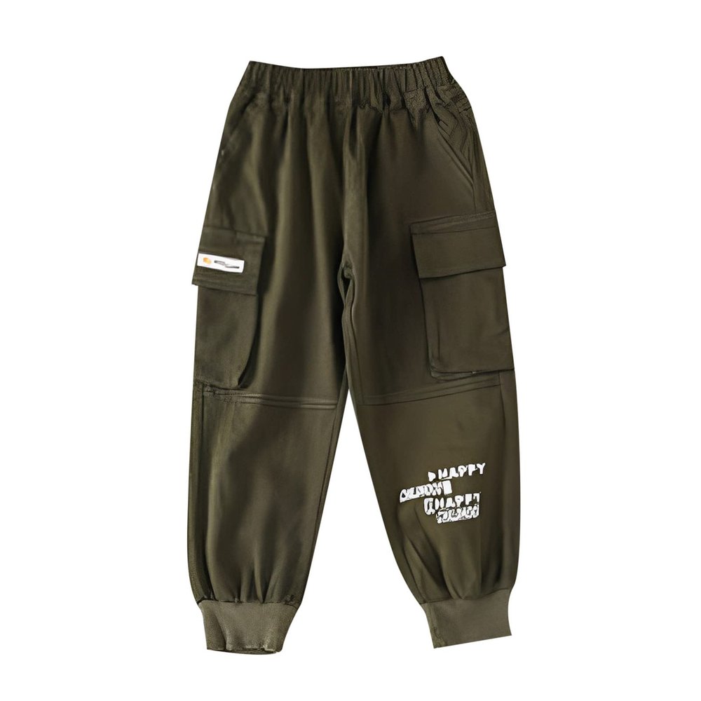 Baby Boys' and Toddler Pull on Cargo Jogger Pants Multi Pocket Casual Hiking Trousers for Kids Hip Hop (AG, 4-5 Years)