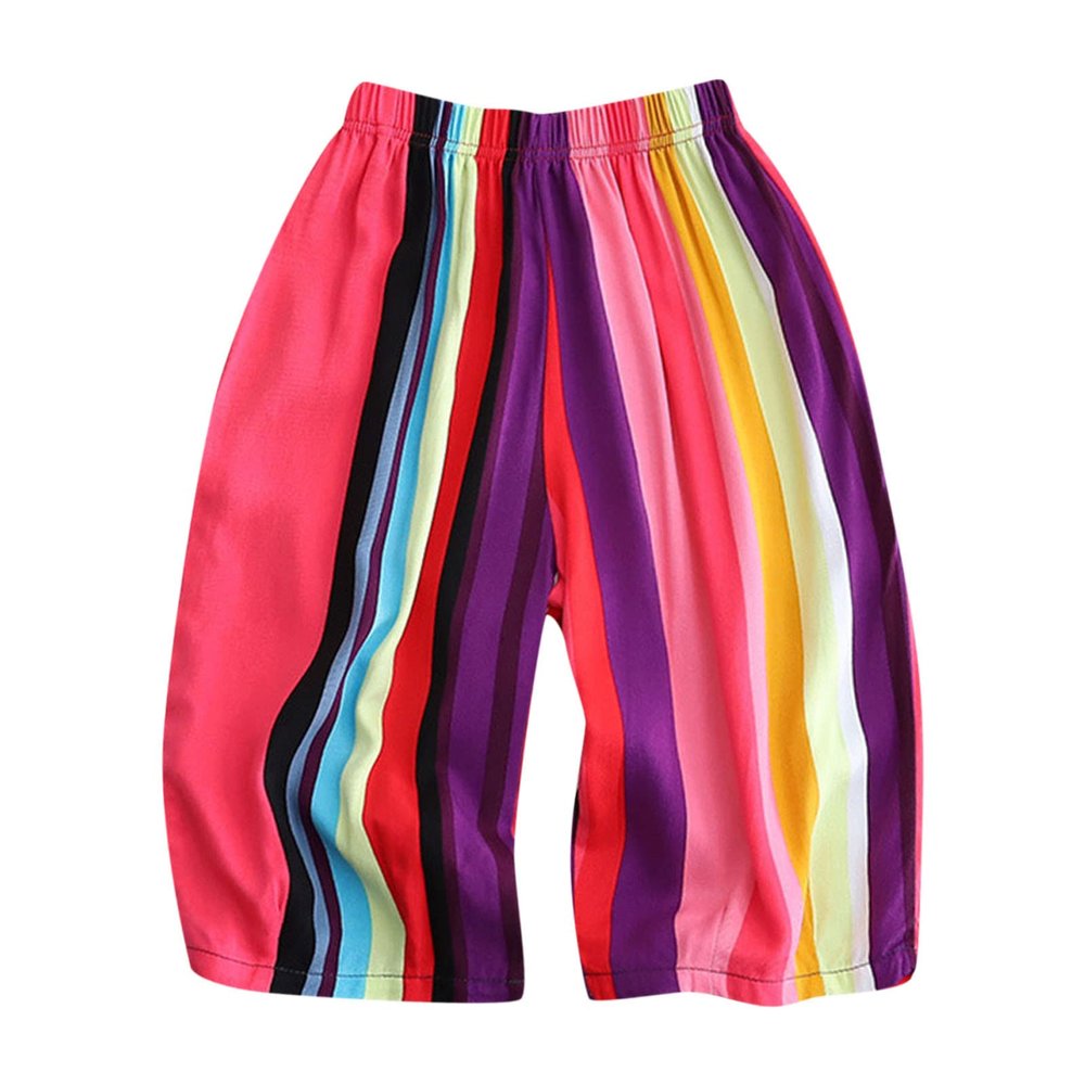 Toddler Children Summer Girls Boys Trousers Stylish Haren Pants Resort Printed Beach Pants Toddler (Hot Pink, 2-3 Years)