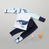 NineFit Basics Toddler Boys Rashguard Two Swimsuits Kids Long Sleeve Sunsuits Surf Bathing Suit Swimwear SweatShorts (Blue, 9-11 Years) view 4