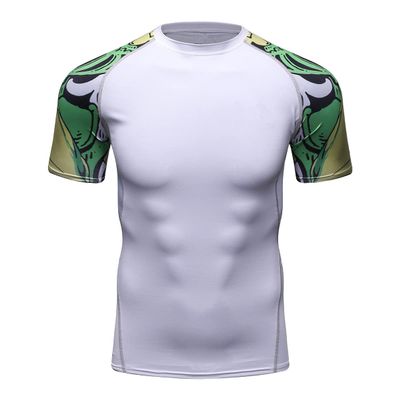 F.Q Yuqee Men's Lightweight Short Sleeve Cool Dry Rashguards Compression Sports Workout T-Shirt White 05 S