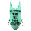 VYNTHORIN Customize Women's Adjustable Bathing Suits with Your Design Personalized Tummy Control Sporty Swimsuit Style01 Aquamarine view 2