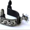 Colorado Saddlery The Laredo Engraved Spurs for Men - Stainless Steel, Stylish Boot Spurs with 1" Ten Point Rowel - Perfect for Trail Riding, Horse Tack, Outfitting - Comes in a Pair view 1