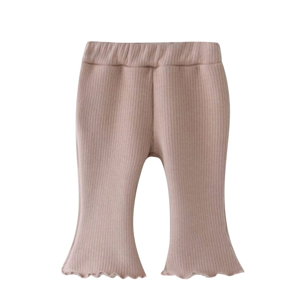 Kids Baby Girl Bell Bottoms Solid Color Flared Pants Toddler Elastic Waist Ruffle Leggings Summer (Pink, 18-24 Months)