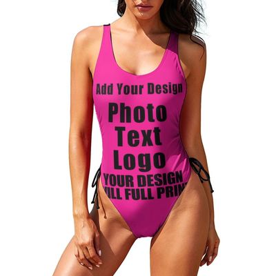Bathing Suits Customize with Your Unique Design Womens Tummy Control Bathing Suits Personalized Swimsuit Adjustable Style04 Deeppink