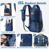 BECOJADDE 15L Small Hiking Backpack for Men Women Foldable Packable Back Pack Ultralight Hiking Daypack for Travel Camping Outdoor, Navy Blue view 2
