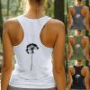 HGps8w Racerback Tank Tops for Women Back Dandelion Printed Chic Sleeveless Loose Fit Summer Yoga Workout Camisole Shirts view 2