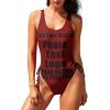 Bathing Suits Customize with Your Unique Design Womens Tummy Control Bathing Suits Personalized Swimsuit Adjustable Style16 Maroon view 1