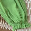 NineFit Basics Girls Summer Solid Color Pants Bundle Mouth Casual Pants Children's Draping Ice Silk Pants 0 to 6 (Green, 12-18 Months) view 4