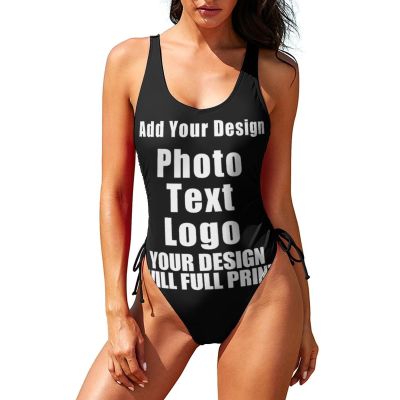 Bathing Suits Customize with Your Unique Design Womens Tummy Control Bathing Suits Personalized Swimsuit Adjustable Style36 Black