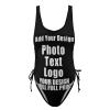 Bathing Suits Customize with Your Unique Design Womens Tummy Control Bathing Suits Personalized Swimsuit Adjustable Style36 Black view 2
