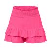 Clearance, Shorts for Women, Bermuda Shorts for Women 2048 Summer High Waisted Ruffle Shorts Floral Pleated Hem Casual Pants, to,XL,Hot Pink view 4