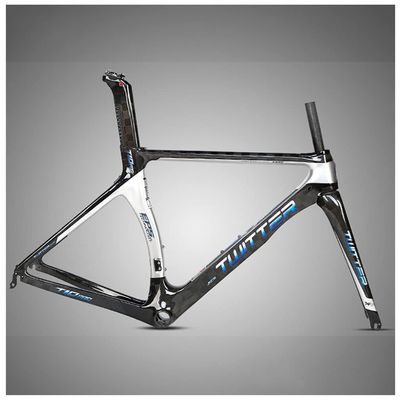 HIMALO Carbon Road Bike Frameset 700C Wind-Breaking Racing Frame 46/48/50/52/54cm QR 100/130mm C Brake Frame with Fork and Seat Tube(Silver,48CM)