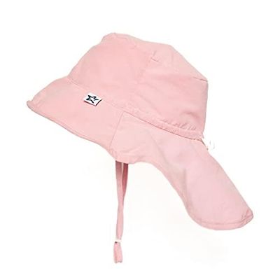 Tiny Twinkle Sun Protection Baby Flap Hat with UPF 50+ Sun Protection for Baby and Toddler Boys and Girls(Pink,2-4T)