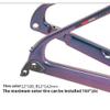 HIMALO Carbon Road Bike Frameset 700c Disc Brake Bike Frame Full Internal Routing Discoloration Frame Set 45/48/51/54CM Thru Axle 100/142mm(Black,51CM) view 4